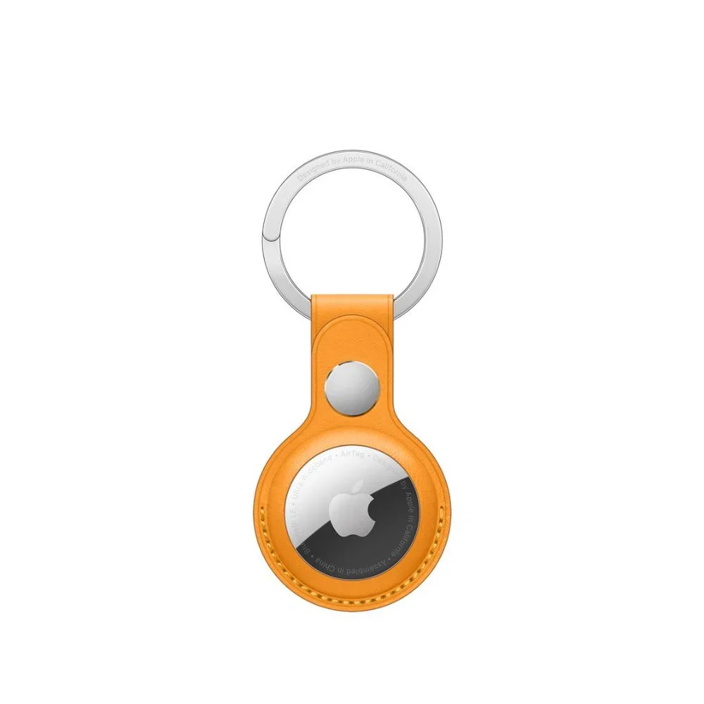 Apple AirTag Leather Key Ring California Poppy